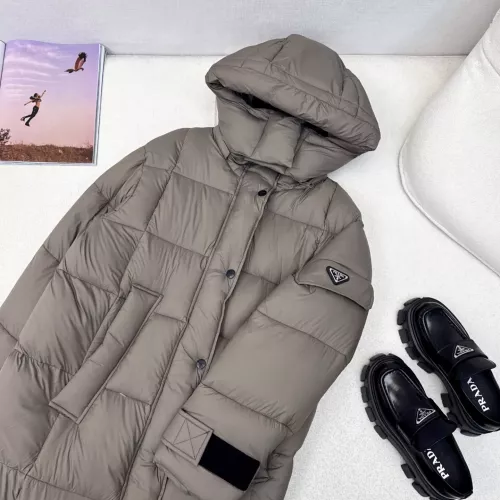 Replica Prada Down Feather Coat Long Sleeved For Women #1366766 $257.85 USD for Wholesale