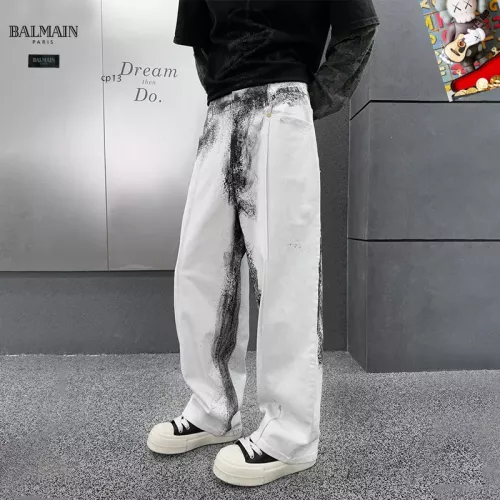 Replica Balmain Jeans For Men #1369619 $48.00 USD for Wholesale