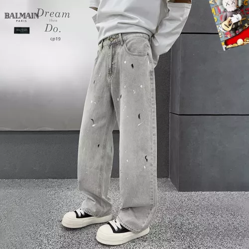 Replica Balmain Jeans For Men #1369621 $48.00 USD for Wholesale