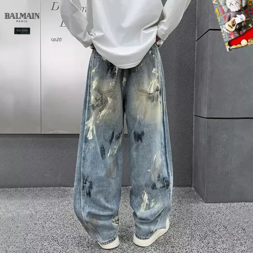 Replica Balmain Jeans For Men #1369623 $48.00 USD for Wholesale