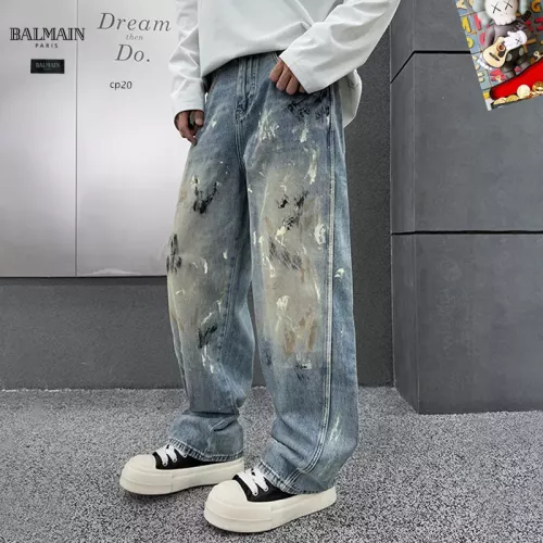 Replica Balmain Jeans For Men #1369623 $48.00 USD for Wholesale