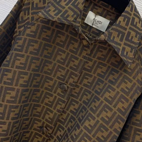 Replica Fendi Coat Long Sleeved For Women #1371003 $140.00 USD for Wholesale