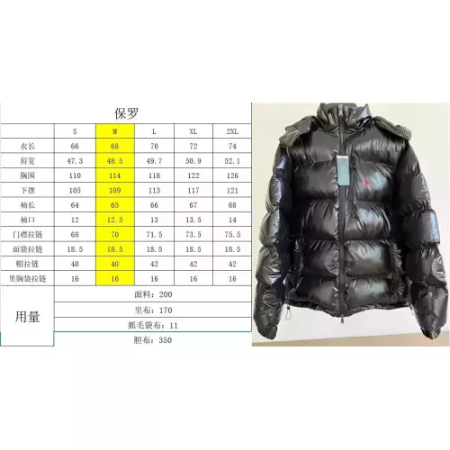 Replica Ralph Lauren Polo Down Feather Coat Long Sleeved For Unisex #1371149 $172.00 USD for Wholesale