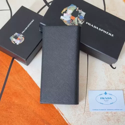 Replica Prada Wallets In Black For Men #1372698 $40.00 USD for Wholesale