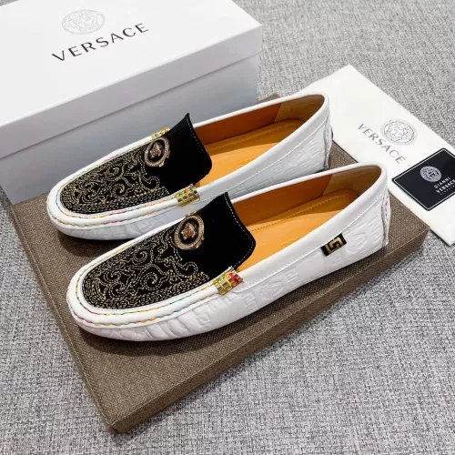 Cheap Versace Leather Shoes For Men #1373576, $$85.00 USD On Versace Leather Shoes