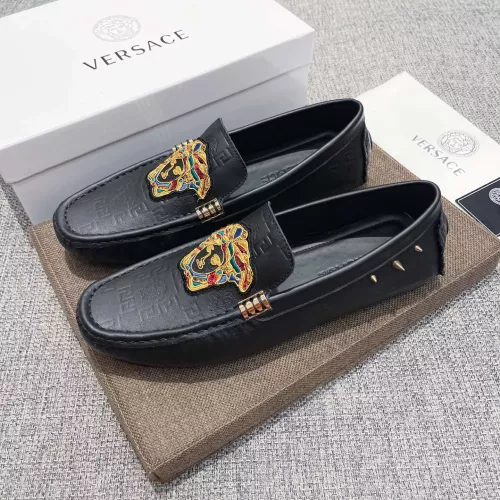 Cheap Versace Leather Shoes For Men #1373579, $$85.00 USD On Versace Leather Shoes