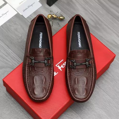 Replica Salvatore Ferragamo Leather Shoes For Men #1373660 $82.00 USD for Wholesale