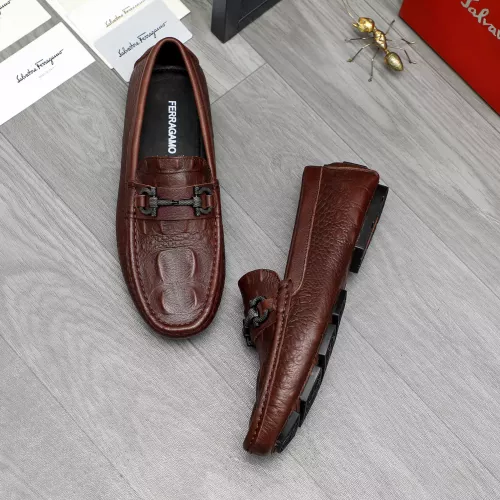 Replica Salvatore Ferragamo Leather Shoes For Men #1373660 $82.00 USD for Wholesale