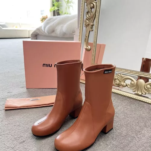 Replica MIU MIU Boots For Women #1374298 $100.00 USD for Wholesale