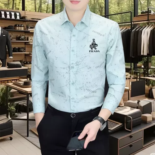 Cheap Prada Shirts Long Sleeved For Men #1374903, $$56.00 USD On Prada Shirts