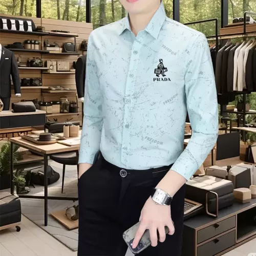 Replica Prada Shirts Long Sleeved For Men #1374903 $56.00 USD for Wholesale