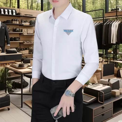 Replica Prada Shirts Long Sleeved For Men #1374904 $56.00 USD for Wholesale