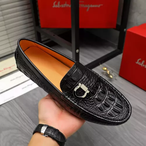Replica Salvatore Ferragamo Leather Shoes For Men #1380525 $76.00 USD for Wholesale