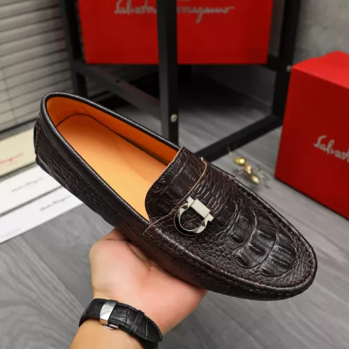 Replica Salvatore Ferragamo Leather Shoes For Men #1380526 $76.00 USD for Wholesale