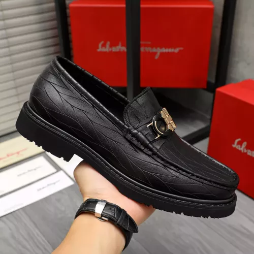 Replica Salvatore Ferragamo Leather Shoes For Men #1380529 $98.00 USD for Wholesale