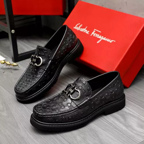 Replica Salvatore Ferragamo Leather Shoes For Men #1380537 $98.00 USD for Wholesale
