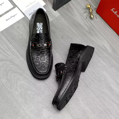 Replica Salvatore Ferragamo Leather Shoes For Men #1380548 $98.00 USD for Wholesale