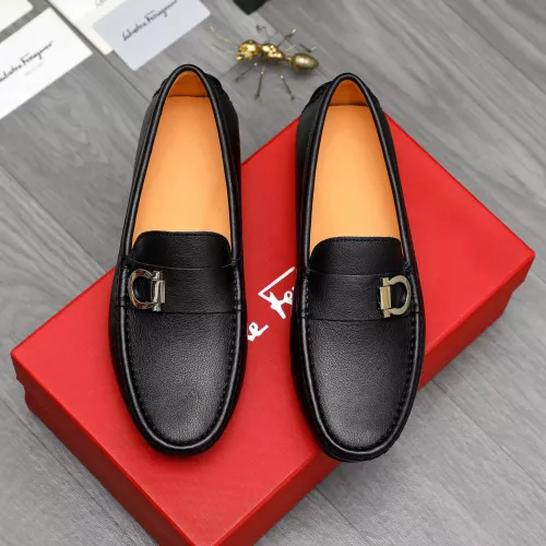 Replica Salvatore Ferragamo Leather Shoes For Men #1380553 $76.00 USD for Wholesale