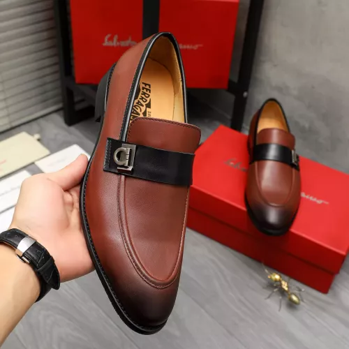 Replica Salvatore Ferragamo Leather Shoes For Men #1380554 $88.00 USD for Wholesale