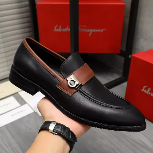 Replica Salvatore Ferragamo Leather Shoes For Men #1380555 $88.00 USD for Wholesale