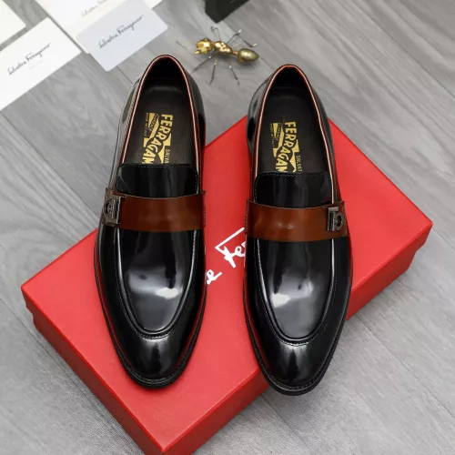 Replica Salvatore Ferragamo Leather Shoes For Men #1380556 $88.00 USD for Wholesale