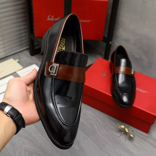 Replica Salvatore Ferragamo Leather Shoes For Men #1380556 $88.00 USD for Wholesale