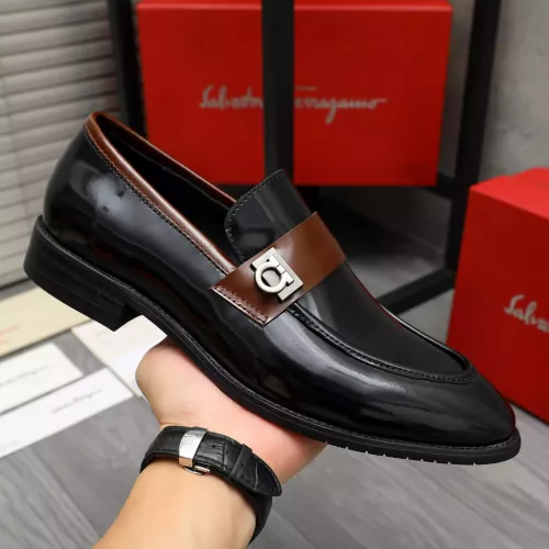 Replica Salvatore Ferragamo Leather Shoes For Men #1380556 $88.00 USD for Wholesale