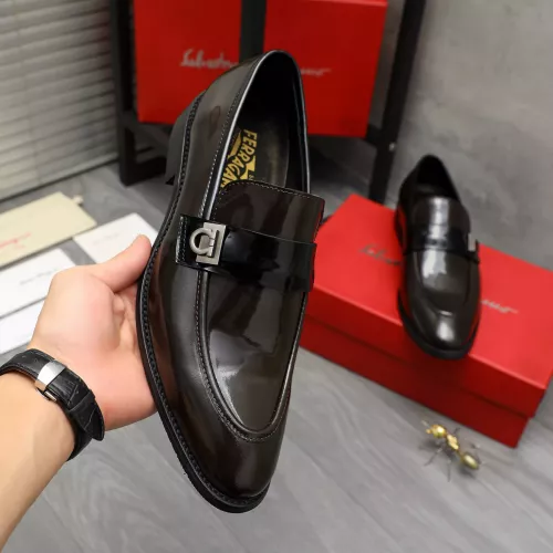Replica Salvatore Ferragamo Leather Shoes For Men #1380557 $88.00 USD for Wholesale