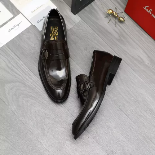 Replica Salvatore Ferragamo Leather Shoes For Men #1380565 $88.00 USD for Wholesale