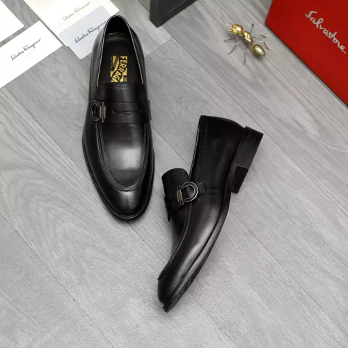Replica Salvatore Ferragamo Leather Shoes For Men #1380567 $88.00 USD for Wholesale