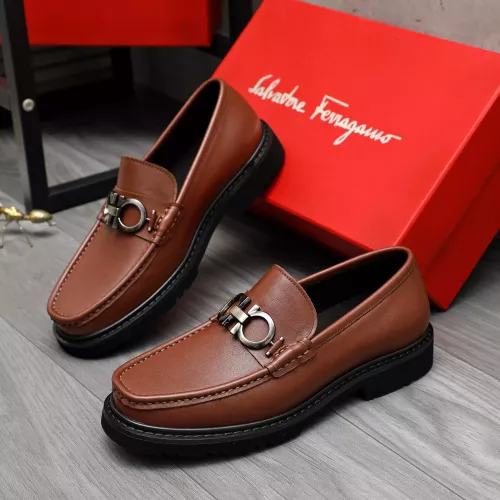 Cheap Salvatore Ferragamo Leather Shoes For Men #1380570, $$96.00 USD On Salvatore Ferragamo Leather Shoes