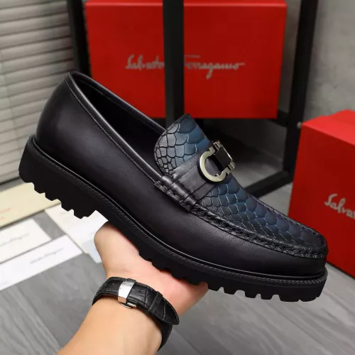Replica Salvatore Ferragamo Leather Shoes For Men #1380578 $100.00 USD for Wholesale