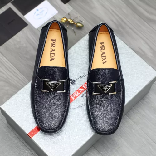 Replica Prada Leather Shoes For Men #1380619 $76.00 USD for Wholesale