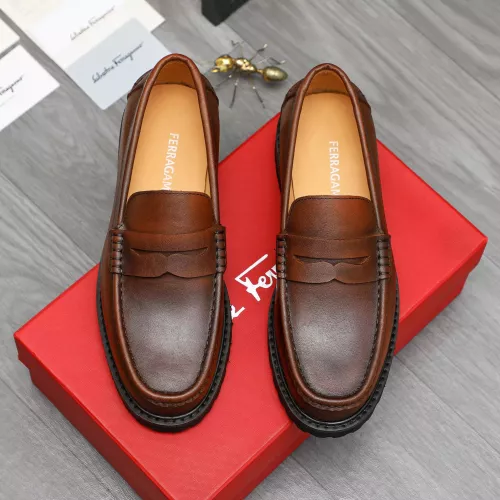 Replica Salvatore Ferragamo Leather Shoes For Men #1380640 $85.00 USD for Wholesale