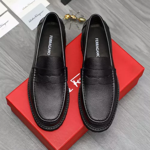 Replica Salvatore Ferragamo Leather Shoes For Men #1380646 $85.00 USD for Wholesale