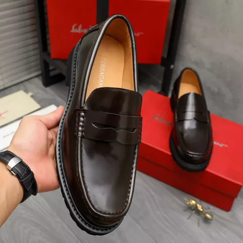 Replica Salvatore Ferragamo Leather Shoes For Men #1380653 $85.00 USD for Wholesale