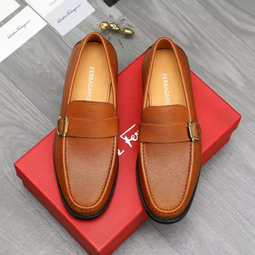Replica Salvatore Ferragamo Leather Shoes For Men #1380657 $85.00 USD for Wholesale
