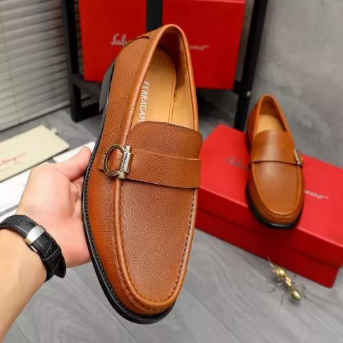 Replica Salvatore Ferragamo Leather Shoes For Men #1380657 $85.00 USD for Wholesale