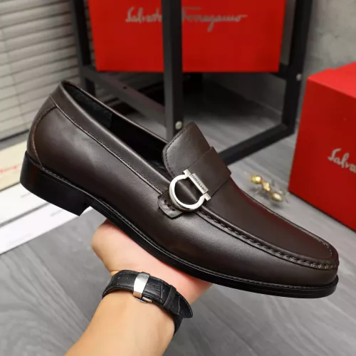 Replica Salvatore Ferragamo Leather Shoes For Men #1380660 $85.00 USD for Wholesale