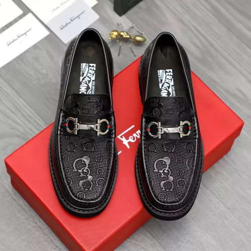 Replica Salvatore Ferragamo Leather Shoes For Men #1380668 $96.00 USD for Wholesale