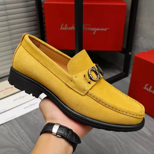 Replica Salvatore Ferragamo Leather Shoes For Men #1380670 $82.00 USD for Wholesale