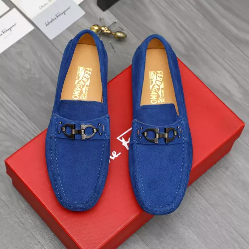 Replica Salvatore Ferragamo Leather Shoes For Men #1380675 $82.00 USD for Wholesale