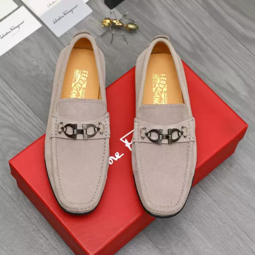 Replica Salvatore Ferragamo Leather Shoes For Men #1380677 $82.00 USD for Wholesale