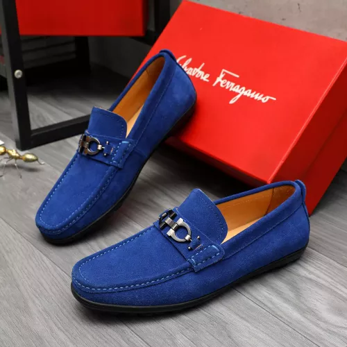 Replica Salvatore Ferragamo Leather Shoes For Men #1380679 $82.00 USD for Wholesale