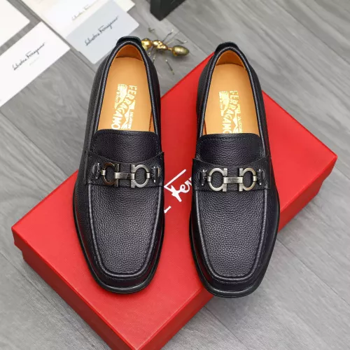 Replica Salvatore Ferragamo Leather Shoes For Men #1380681 $85.00 USD for Wholesale