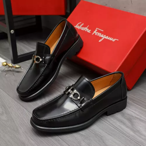 Replica Salvatore Ferragamo Leather Shoes For Men #1380686 $85.00 USD for Wholesale