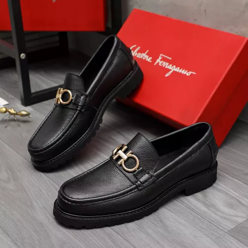 Replica Salvatore Ferragamo Leather Shoes For Men #1380707 $85.00 USD for Wholesale