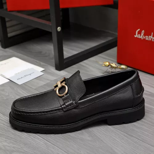 Replica Salvatore Ferragamo Leather Shoes For Men #1380711 $85.00 USD for Wholesale