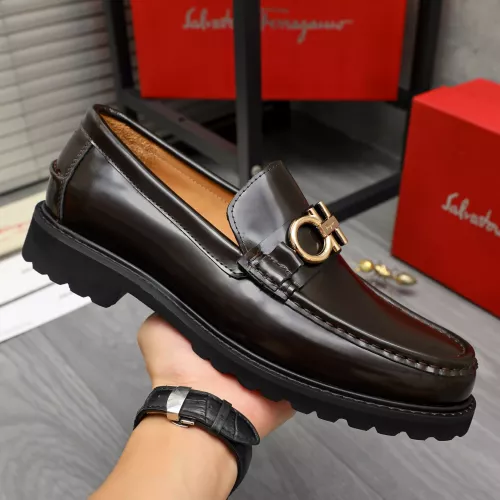 Replica Salvatore Ferragamo Leather Shoes For Men #1380714 $85.00 USD for Wholesale