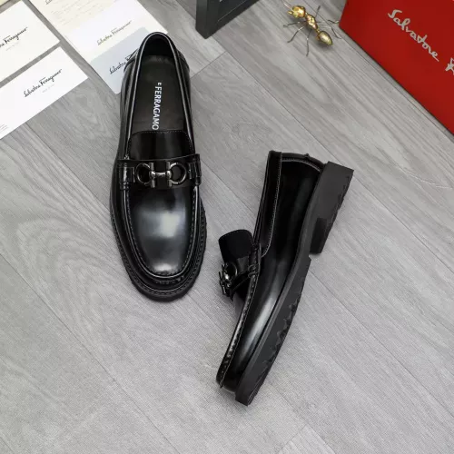 Replica Salvatore Ferragamo Leather Shoes For Men #1380727 $85.00 USD for Wholesale
